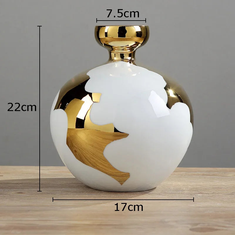 Lyxen™ Bloomline – Ceramic & Enamel Flower Vase