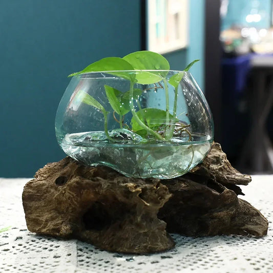 Lyxen™ Arbor Flow – Wooden Hydroponic Vase