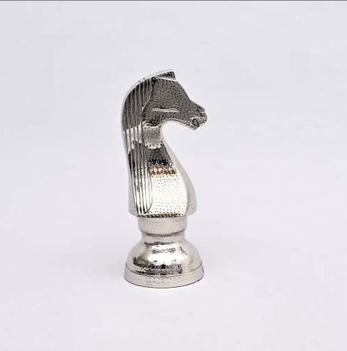 Lyxen™ Knight’s Command – Hammered Nickel Chess Sculpture