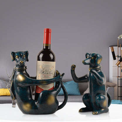 Lyxen PupPour – Handcrafted Dog Wine Rack Sculpture
