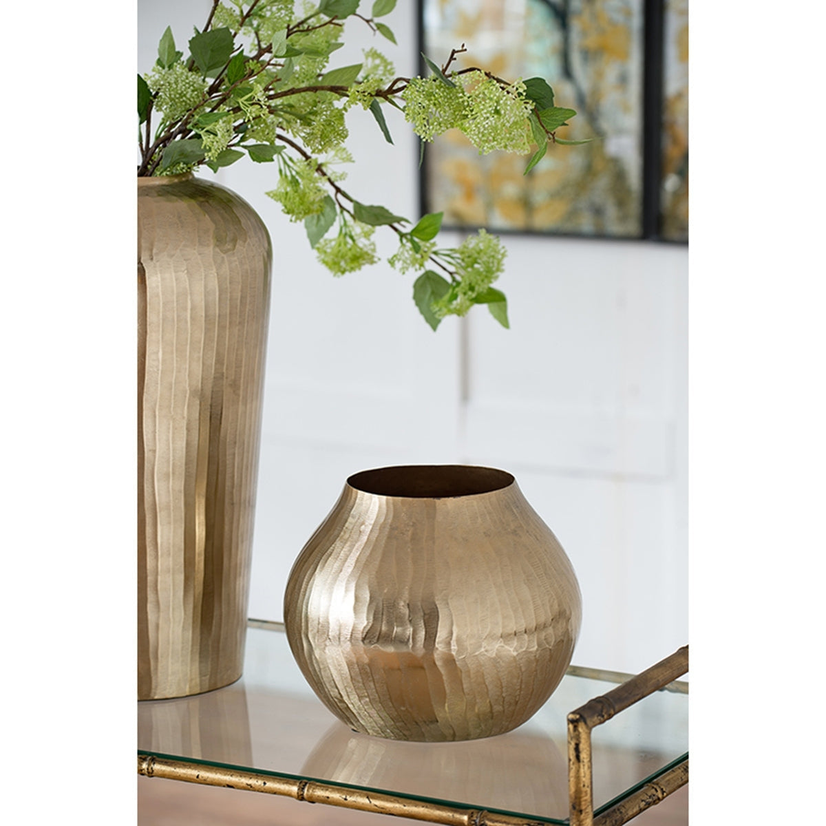 Lyxen™ Golden Horizon – Aluminum Accent Vase
