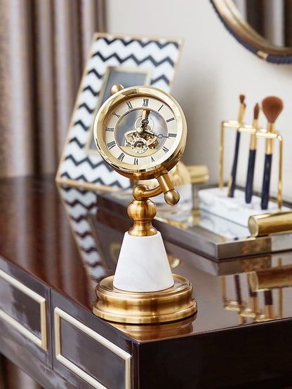 LYXEN™ MarbleEra Clock – European Vintage Table Ornament
