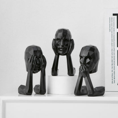 Lyxen Silence Trio – Geometric Character Sculpture Set